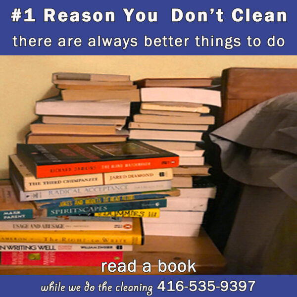 Read more about the article #1 – Reasons NOT TO CLEAN: Read a Book